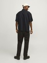 Jack & Jones Črna moška lanena srajca s kratkimi rokavi Jack & Jones Faro