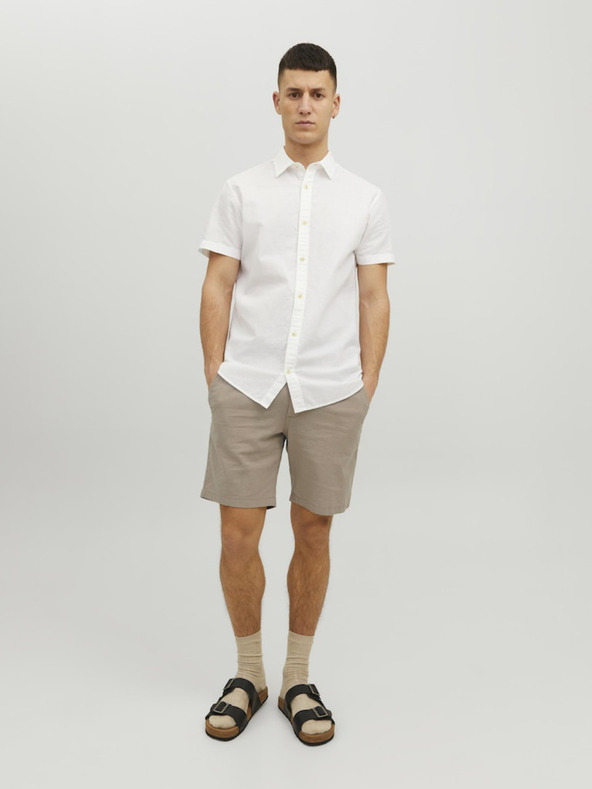 Jack & Jones Bež moške hlače chino s platnom Jack & Jones Dave