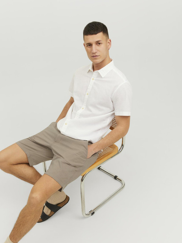 Jack & Jones Bež moške hlače chino s platnom Jack & Jones Dave