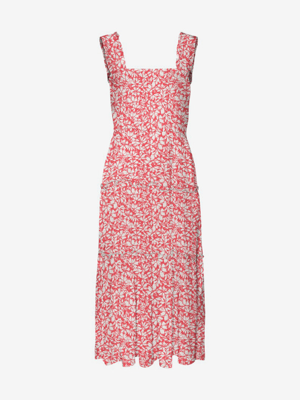 Vero Moda Rdeče-bela midi obleka Vero Moda Menny