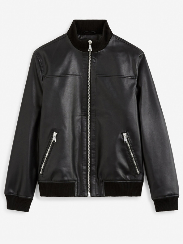 Celio Črna moška usnjena jakna Celio Gumati