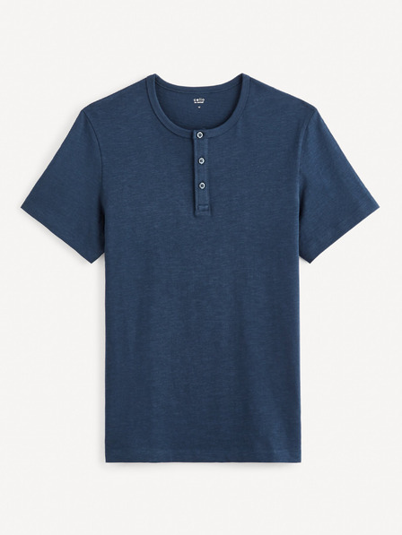 Celio Temno modra moška osnovna majica Celio Genperle