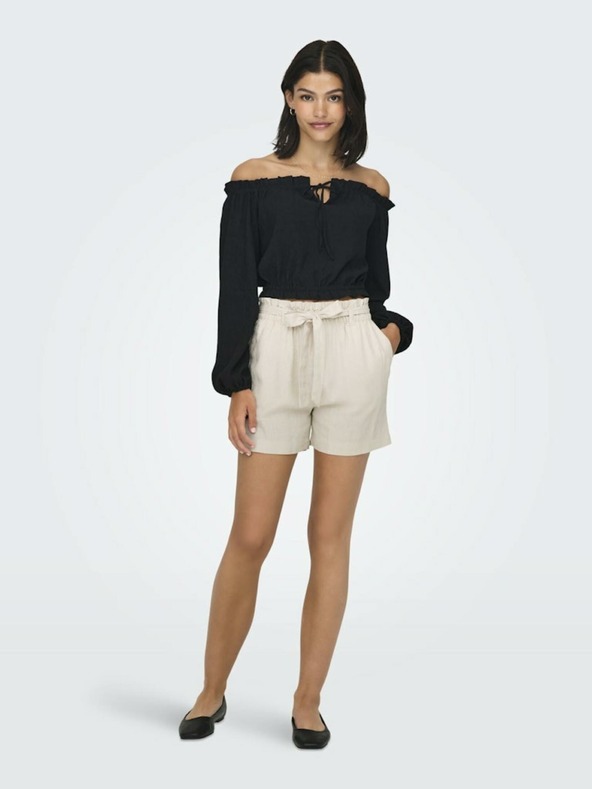 Jacqueline de Yong Kremaste ženske lanene kratke hlače JDY Say