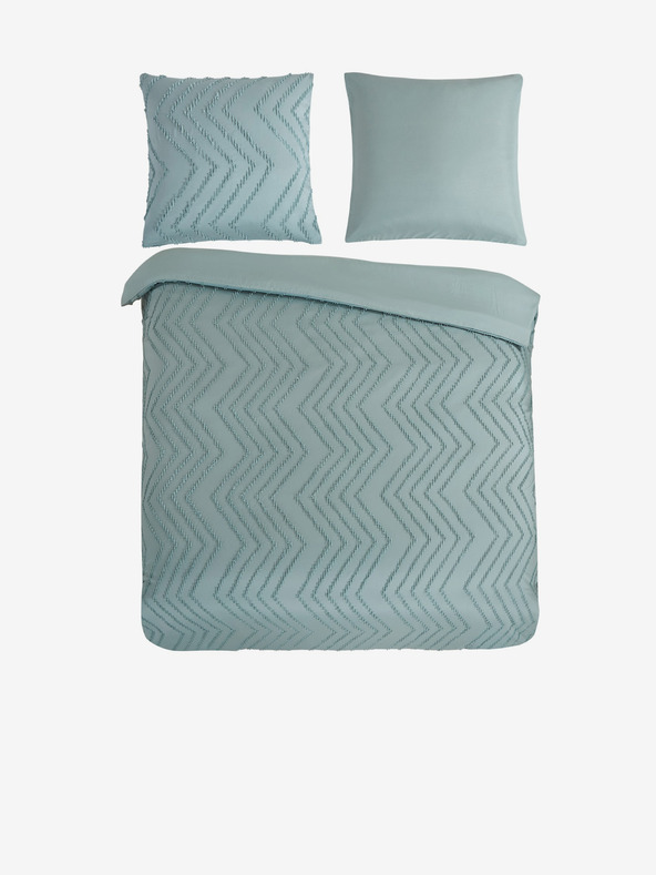 Pure Zeleno vzorčasto posteljno perilo Pure 200 x 220 cm