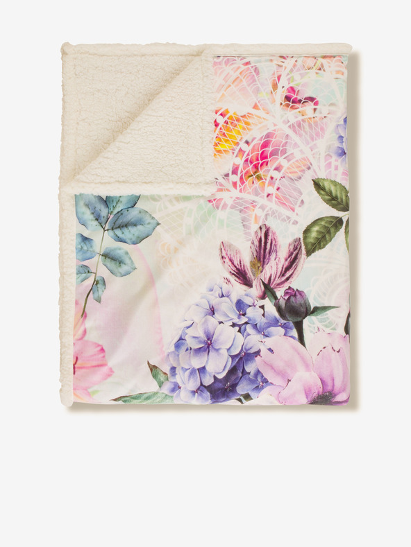 Descanso Kremni cvetlični pletenina Descanso 130 x 160 cm