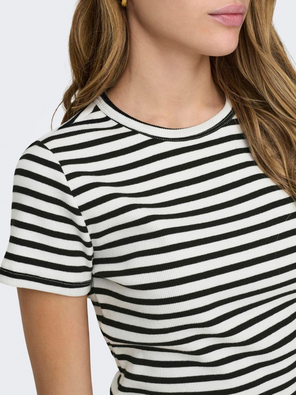 Jacqueline de Yong Črno-bela črtasta ženska majica JDY Solar
