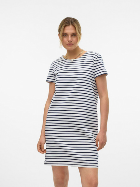 Vero Moda Modro-bela črtasta ženska obleka Vero Moda Abby