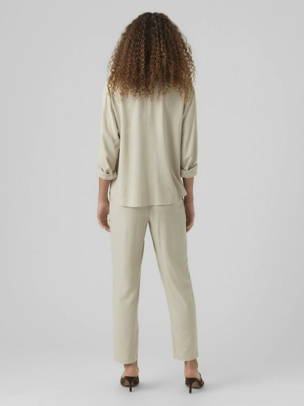 Vero Moda Bež ženske hlače s platnom VERO MODA Jesmilo