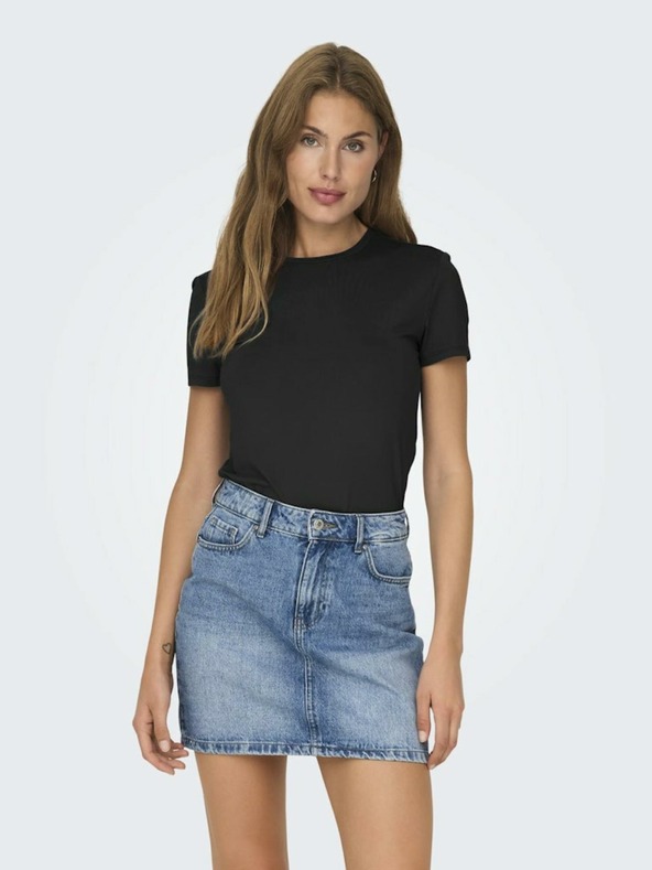 ONLY Črna ženska osnovna majica ONLY Lea