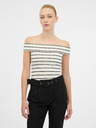 Orsay Belo-črna ženska majica s kratkimi rokavi ORSAY