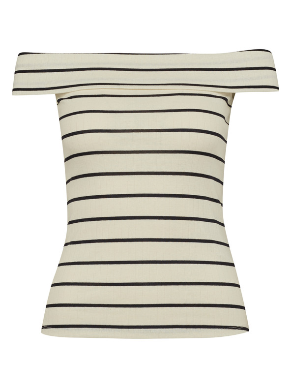 Orsay Belo-črna ženska majica s kratkimi rokavi ORSAY