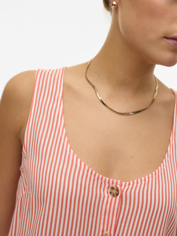 Vero Moda Bela in oranžna črtasta ženska bluza Vero Moda