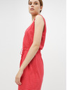 Vero Moda Rdeča črtasta osnovna maksi obleka z gumbi in razporki VERO MODA Daina