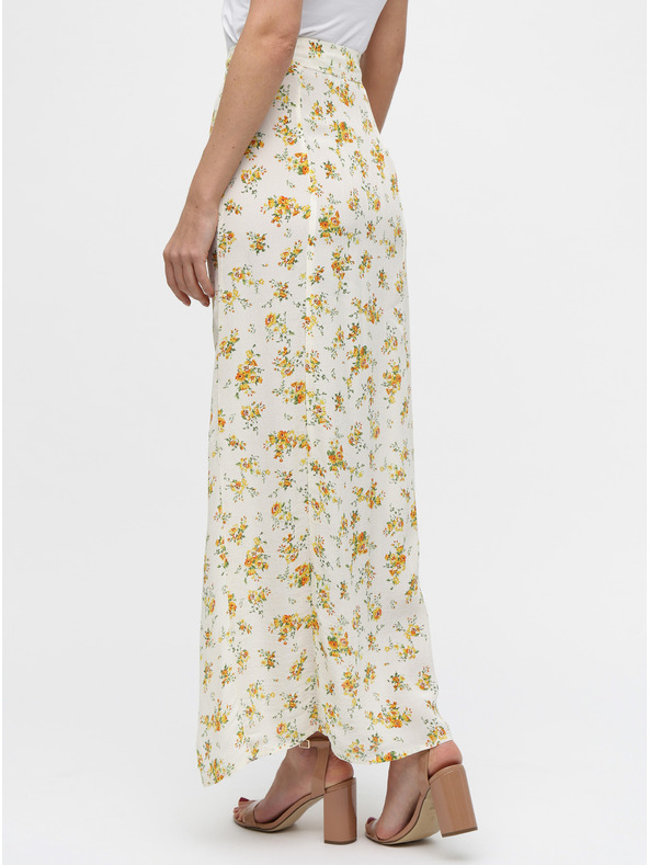 Miss Selfridge Kremasto cvetlično maksi krilo z razporki Miss Selfridge