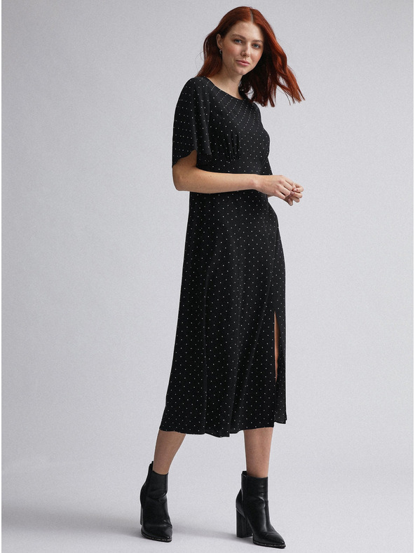 Dorothy Perkins Dorothy Perkins črna polka dot midi obleka