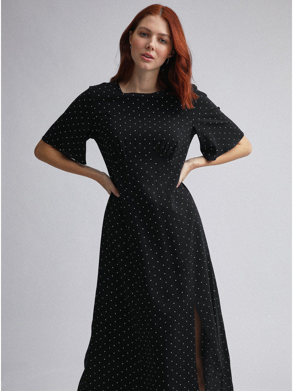 Dorothy Perkins Dorothy Perkins črna polka dot midi obleka
