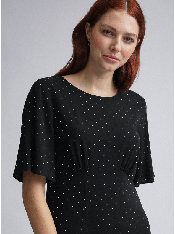 Dorothy Perkins Dorothy Perkins črna polka dot midi obleka