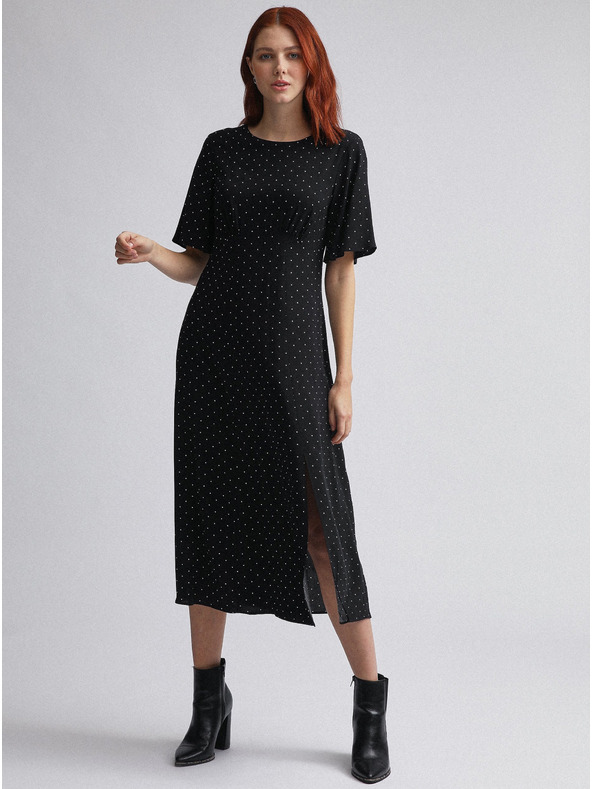 Dorothy Perkins Dorothy Perkins črna polka dot midi obleka