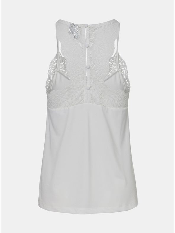 Vero Moda Bela majica s čipko VERO MODA Ana
