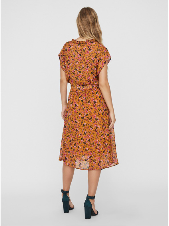 Vero Moda Gorčična cvetlična bluza VERO MODA Vilde