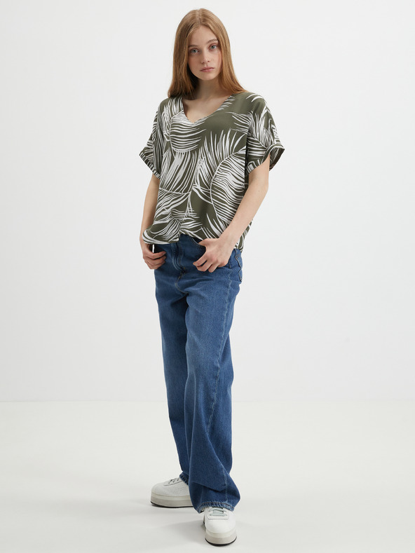 ONLY Kaki vzorčasta bluza ONLY Augustina
