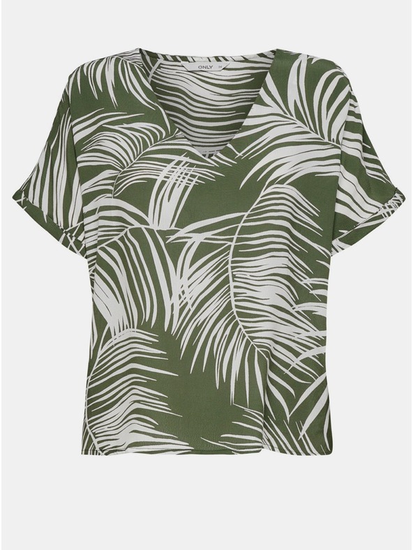 ONLY Kaki vzorčasta bluza ONLY Augustina