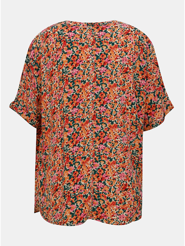 ONLY Roza in oranžna cvetlična ohlapna bluza ONLY Nova