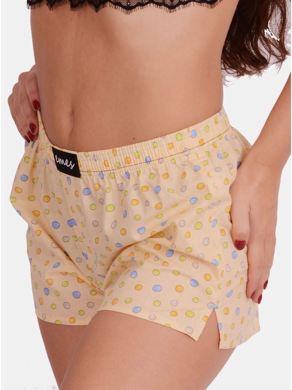 Emes Svetlo rumene ženske kratke hlače z vzorcem Emes