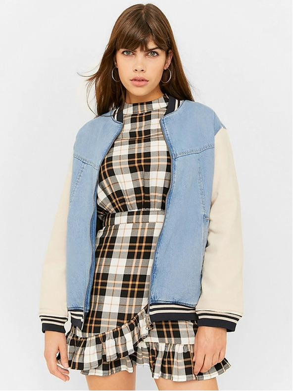 TALLY WEiJL Modra ženska džins bombažna majica TALLY WEiJL