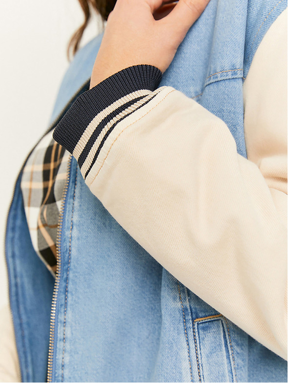 TALLY WEiJL Modra ženska džins bombažna majica TALLY WEiJL