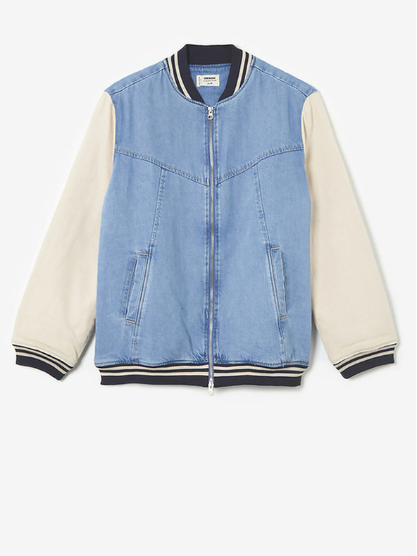 TALLY WEiJL Modra ženska džins bombažna majica TALLY WEiJL