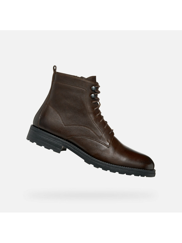 Geox Temno rjava moška gležnjarska obutev Geox Redclif