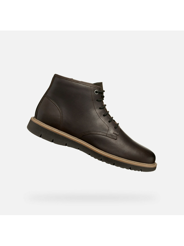 Geox Temno rjava moška gležnjarska obutev Geox Pove