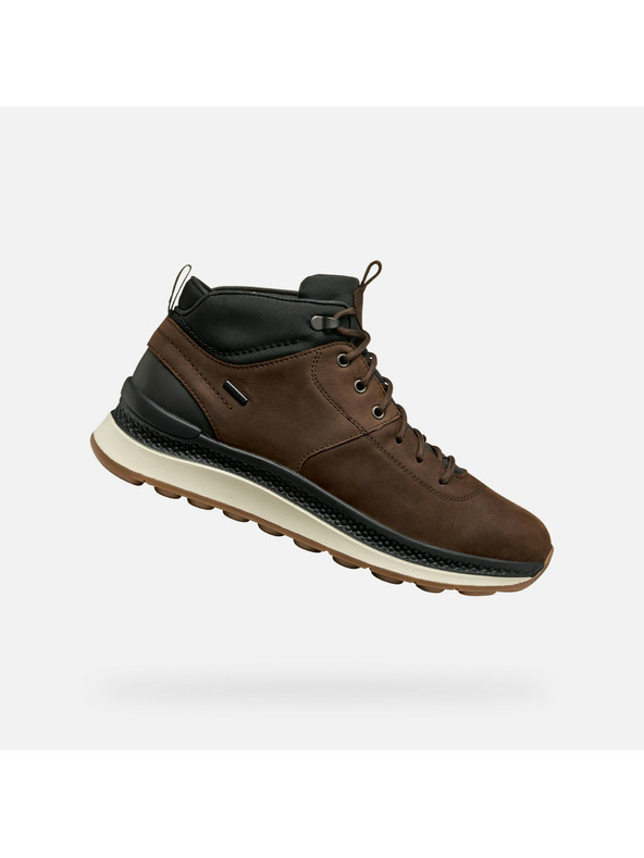 Geox Temno rjava moška gležnjarska obutev Geox Spherica Actif X2