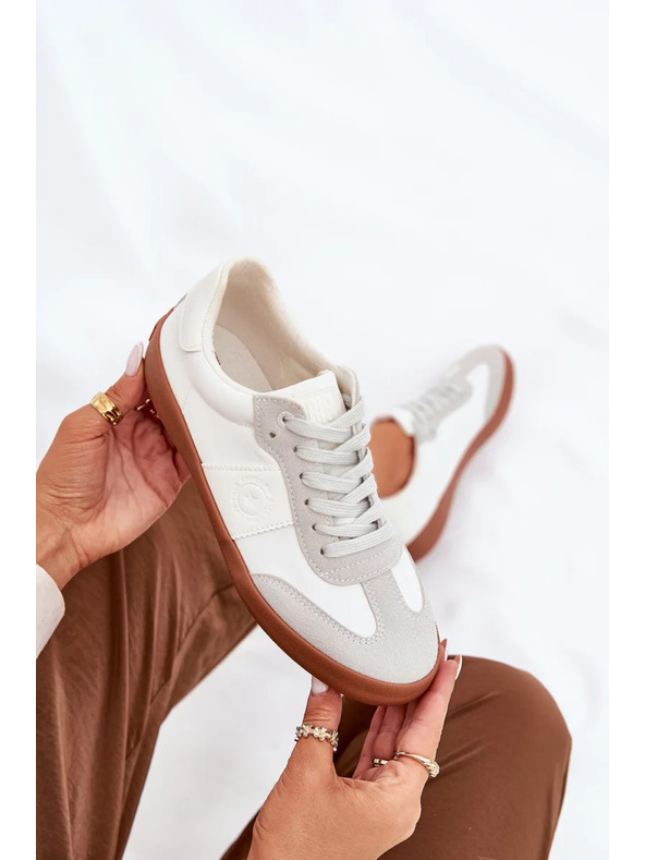 BIG STAR SHOES Ženske platne superge Big Star – belo-sive