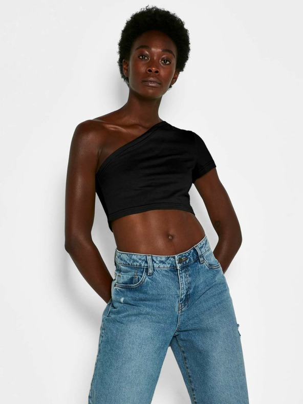 Noisy May Črna asimetrična majica Noisy May Nini