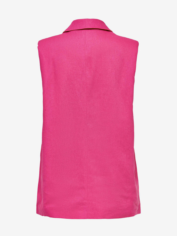 ONLY Temno roza ženski laneni telovnik ONLY Caro