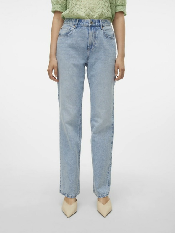 Vero Moda Modre ženske kavbojke z ravnimi nogami Vero Moda Tessa