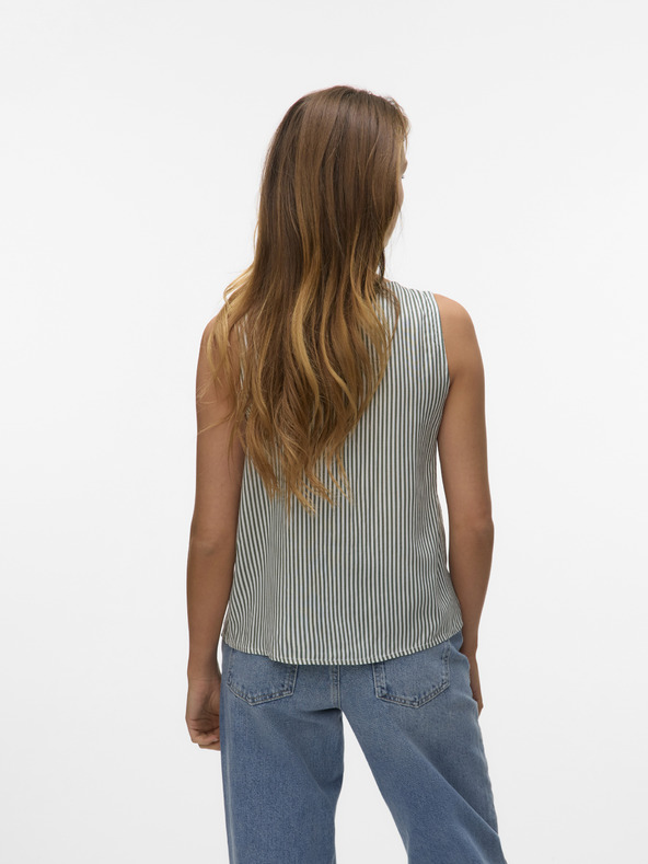 Vero Moda Bela in zelena ženska črtasta bluza Vero Moda BUMPY
