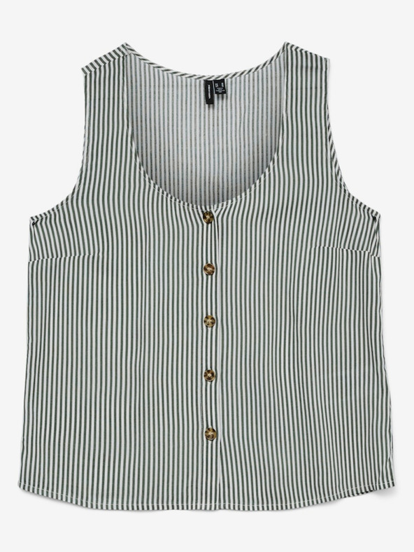 Vero Moda Bela in zelena ženska črtasta bluza Vero Moda BUMPY