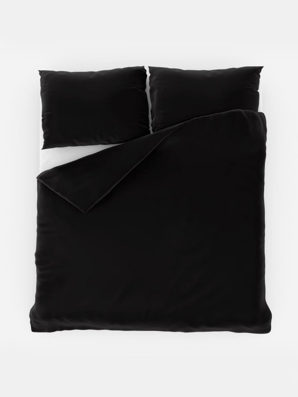 Kvalitex Svileni podaljšani posteljni komplet LUXURY COLLECTION 140x220, 70x90cm črna