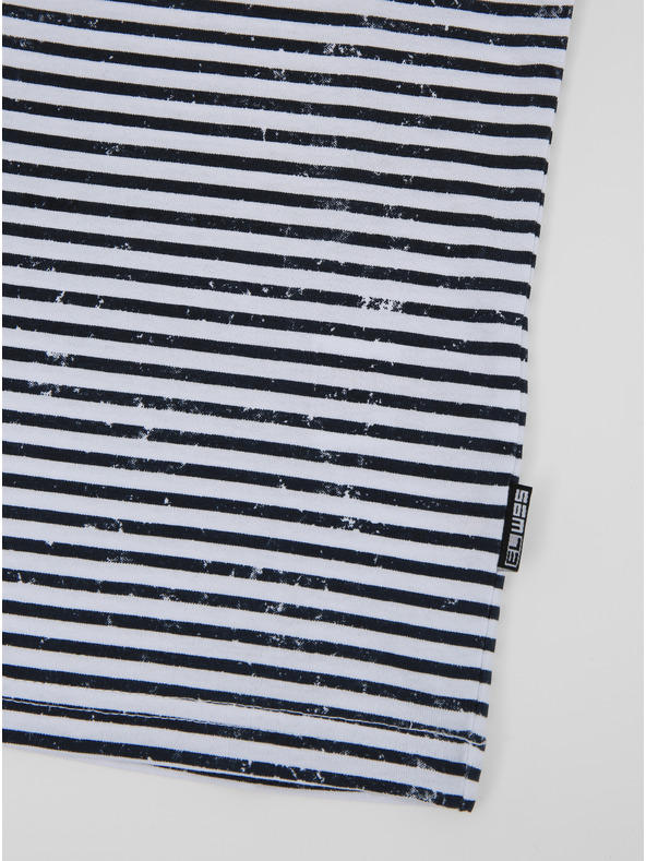 Sam 73 Črno-bela otroška progasta majica SAM 73