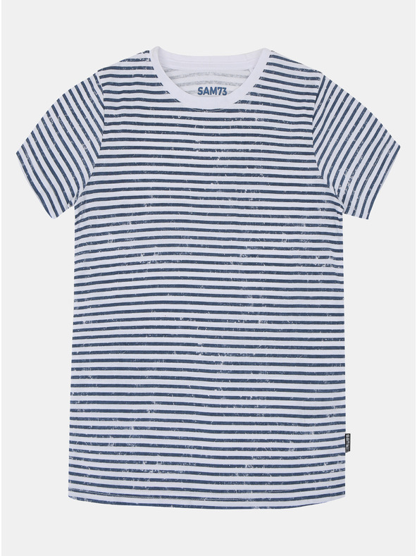 Sam 73 Modro-bela otroška progasta majica SAM 73