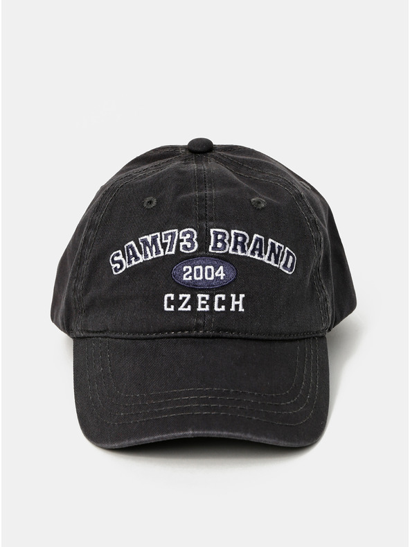Sam 73 Temno siva moška kapa z motivom SAM 73