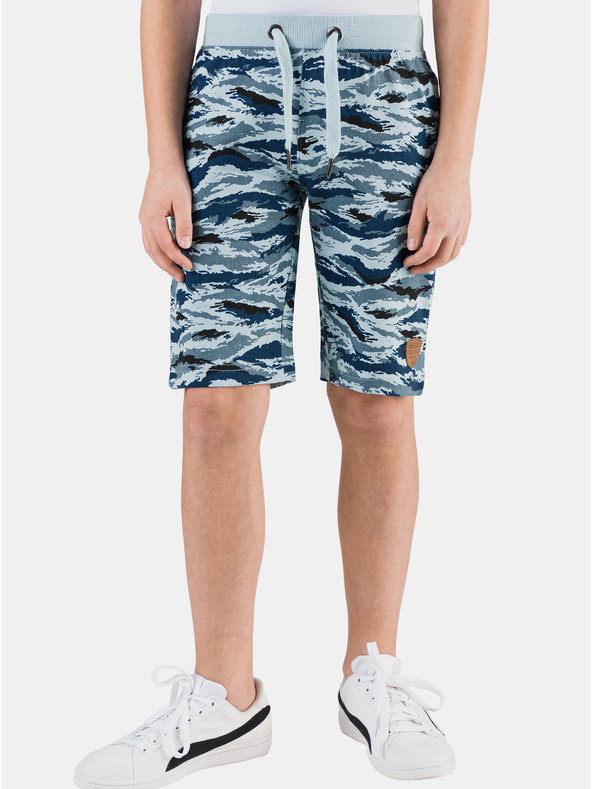 Sam 73 Modre fantovske vzorčaste kratke hlače SAM 73