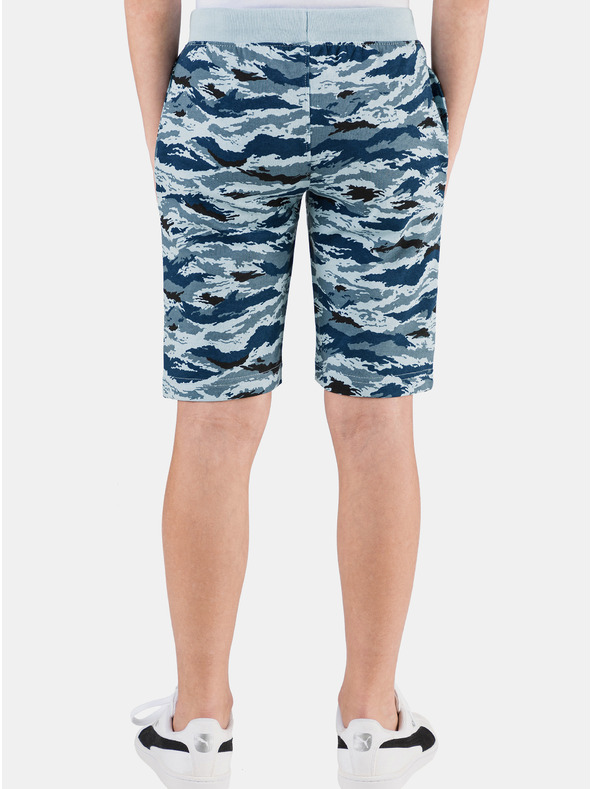 Sam 73 Modre fantovske vzorčaste kratke hlače SAM 73