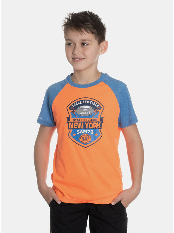 Sam 73 Oranžna fantovska majica s potiskom SAM 73