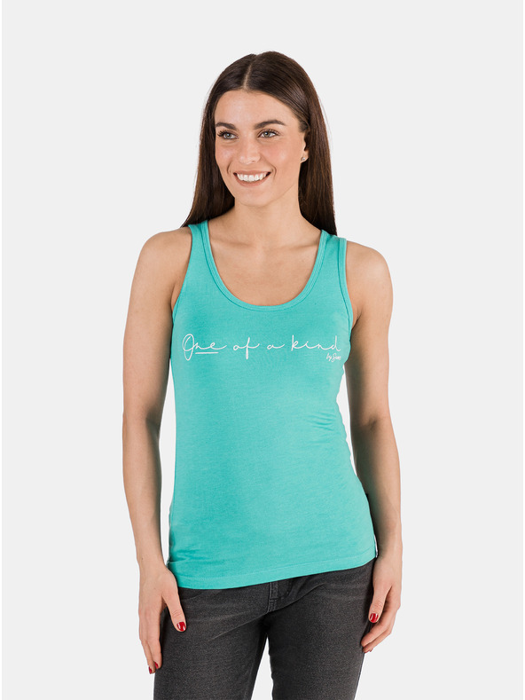 Sam 73 Turkizno žensko tanko oblačilo z napisom SAM 73