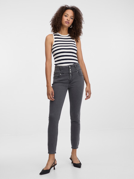 Orsay Temno sive ženske skinny fit kavbojke ORSAY