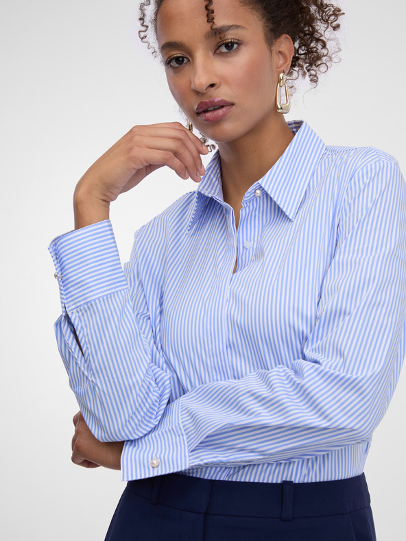 Orsay Svetlo modra prugasta ženska srajca ORSAY